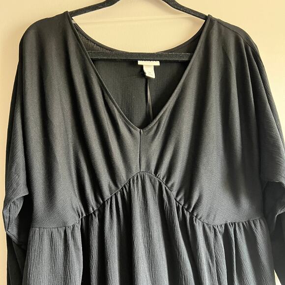 Ava & Viv Women's Black Dolman Sleeve Empire Waist Dress - Size XL - NWT - Picture 3 of 11